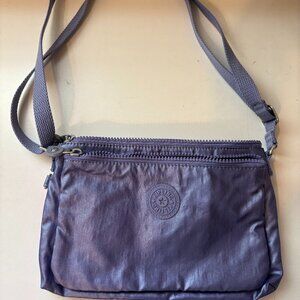 Kipling Purple Metallic Adjustable Purse